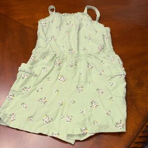 Cat & Jack Light Green Floral Romper